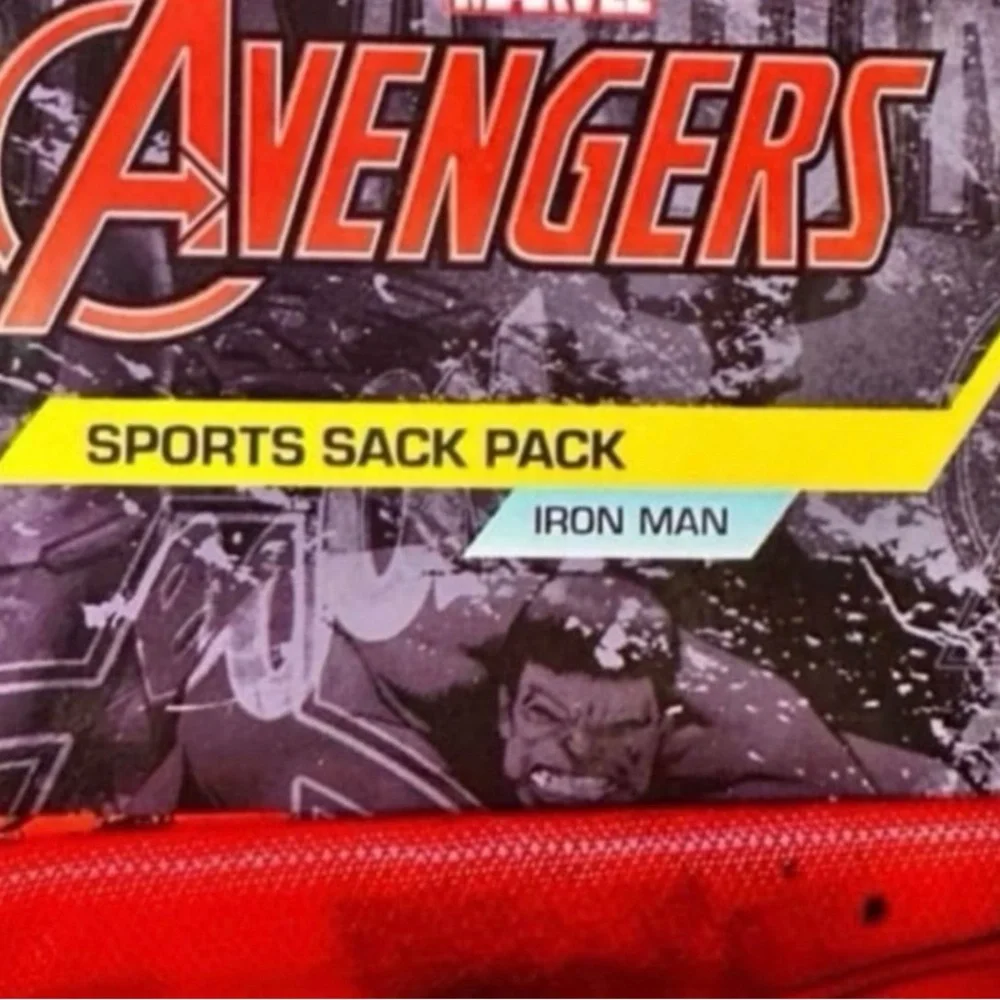 Marvel Avengers Iron Man Drawstring Backpack Red Yellow New with Tags